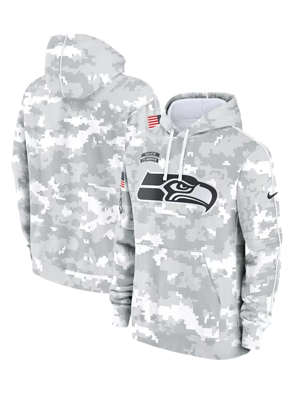 2024 Seattle Seahawks Arctic Camo Salute to Service Hoodie