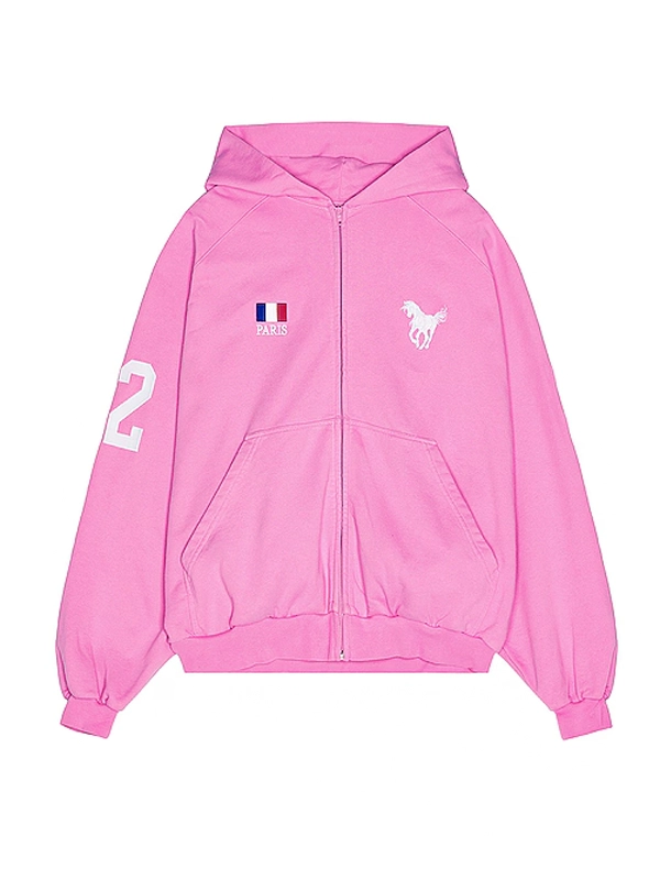 AW22 Balenciaga Pink Polo Zip-Up Hoodie