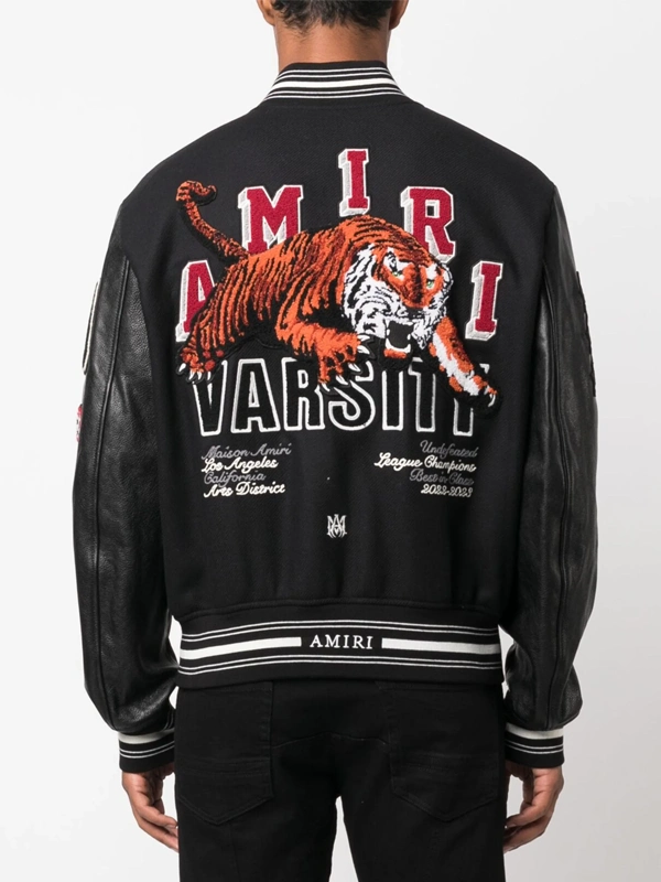 Amiri Logo-Patch Varsity Jacket Black