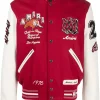 Amiri Logo-Patch Varsity Jacket Red