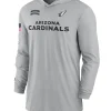 Arizona Cardinals Nike Gray 2024 Salute to Service Lightweight Performance Long Sleeve Hooded T-Shirt