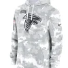 Atlanta Falcons Nike Arctic Camo 2024 Salute to Service Club Fleece Pullover Hoodie Grey