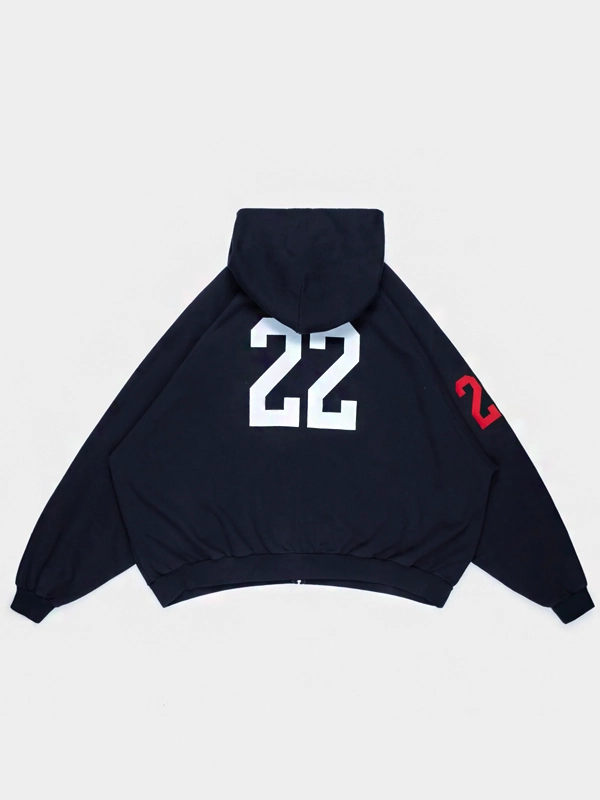 Balenciaga 22 Polo Zip-Up Hoodie Blue