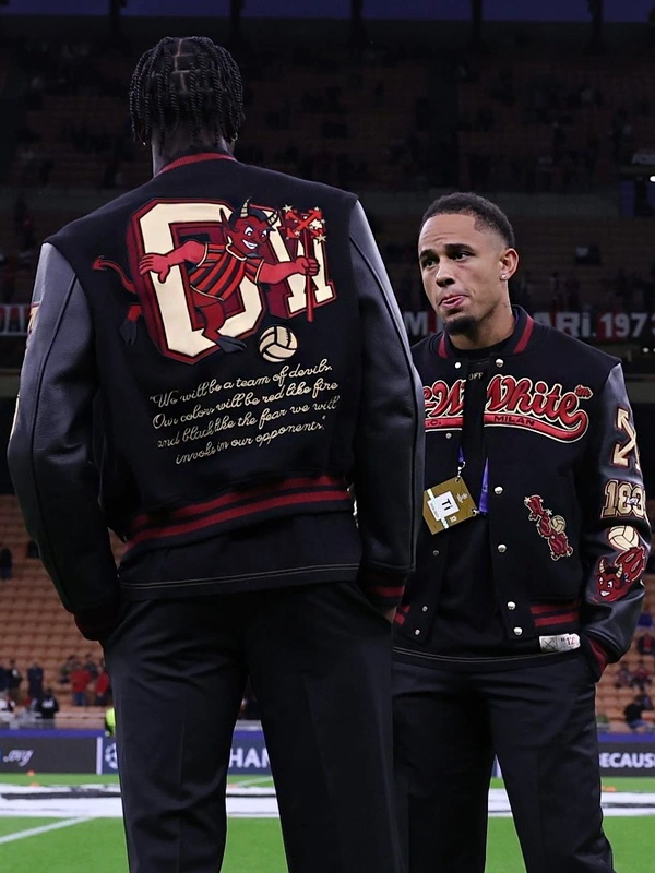 Black Ac Milan Varsity Jacket