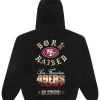 Born x Raised Black San Francisco 49ers Chrome Rocker Hoodie