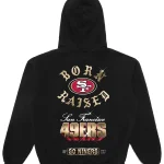 Born x Raised Black San Francisco 49ers Chrome Rocker Hoodie