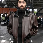 Off-White Show Zayn Malik Brown Leather Jacket