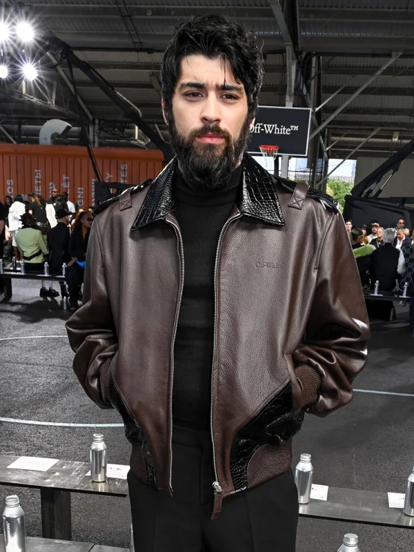 Brown-Leather-Jacket-Zayn-Malik