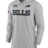 Buffalo Bills Nike Gray 2024 Salute to Service Lightweight Performance Long Sleeve Hooded T-Shirt