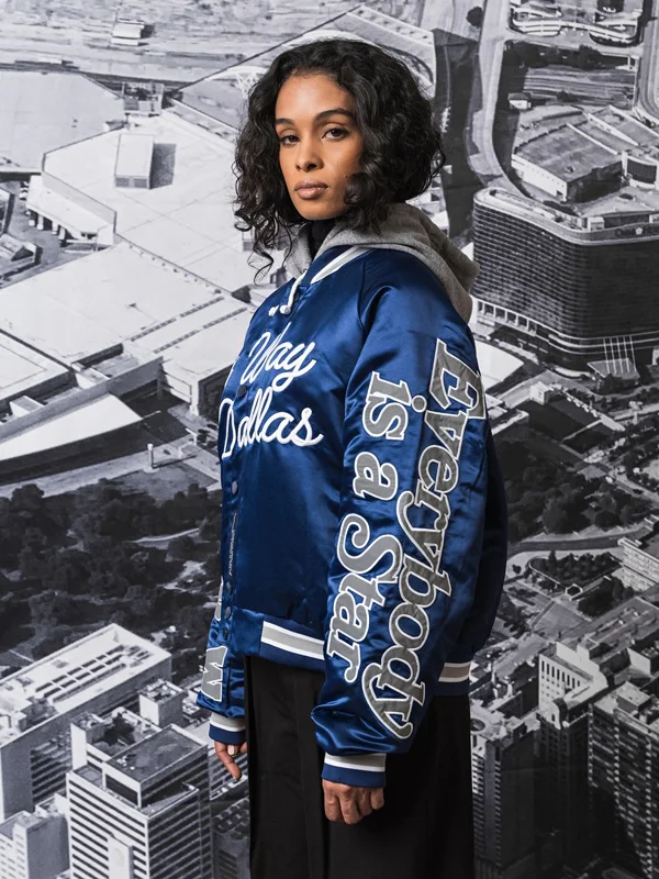 By Way of Dallas Cowboys Blue Varsity Jacket