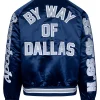 By Way of Dallas Cowboys Reflective EIAS Satin Varsity Jacket Blue