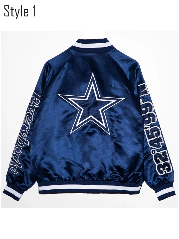 By Way of Dallas Cowboys Reflective Star Varsity Jacket Blue