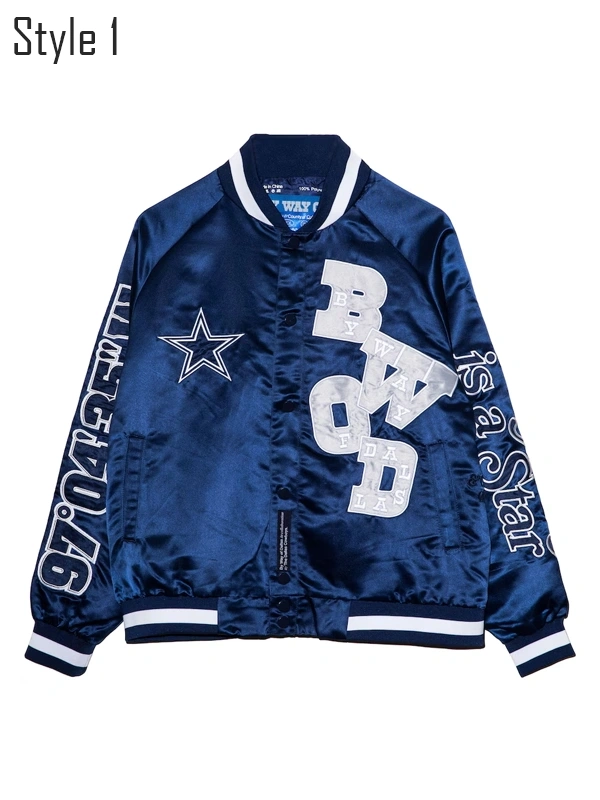 By Way of Dallas Cowboys Reflective Star Varsity Jacket