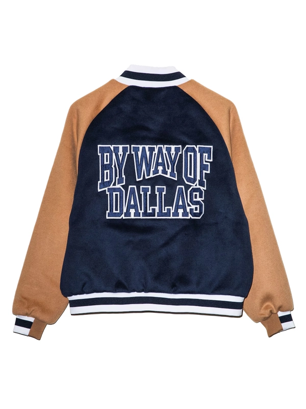 By Way of Dallas Navy Dallas Cowboys Letterman Full-Snap Jacket