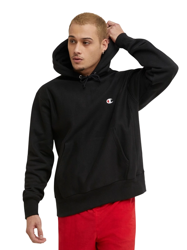 Champion Reverse Weave Black Pullover Hoodie