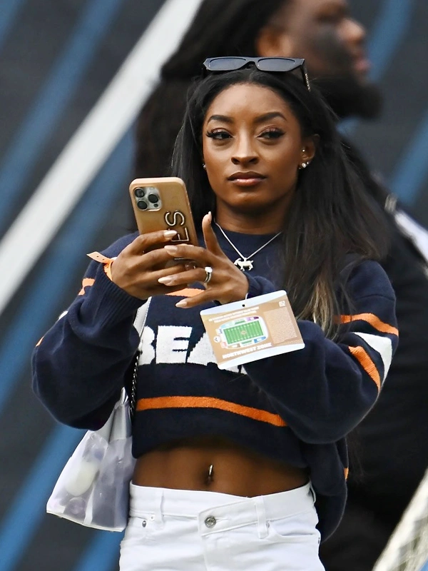 Chicago Bears Simone Biles Blue Sweater