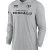 Cincinnati Bengals Nike Gray 2024 Salute to Service Lightweight Performance Long Sleeve Hooded T-Shirt