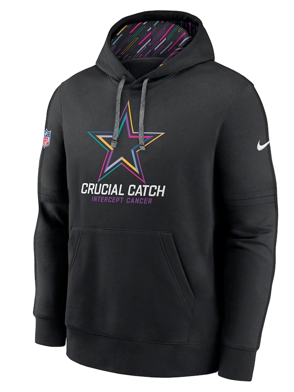 Dallas Cowboys Crucial Catch Club Black Pullover Hoodie