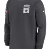 Dallas Cowboys Nike Anthracite 2024 Salute To Service Long Sleeve T-Shirt Black