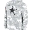 Dallas Cowboys Nike Arctic Camo 2024 Salute to Service Club Fleece Pullover Hoodie Grey