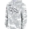 Denver Broncos Nike Arctic Camo 2024 Salute to Service Club Fleece Pullover Hoodie Grey