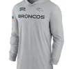 Denver Broncos Nike Gray 2024 Salute to Service Lightweight Performance Long Sleeve Hooded T-Shirt