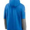 Detroit Lions 2024 Blue Sideline Club Pullover Hoodie