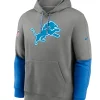 Detroit Lions 2024 Grey Sideline Club Pullover Hoodie