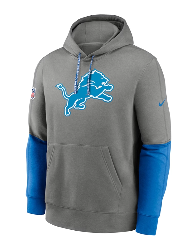 Detroit Lions 2024 Grey Sideline Club Pullover Hoodie