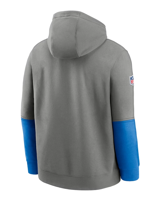 Detroit Lions 2024 Sideline Club Grey Pullover Hoodie