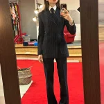 Emily In Paris S04 Lily Collins Black Striped Suit