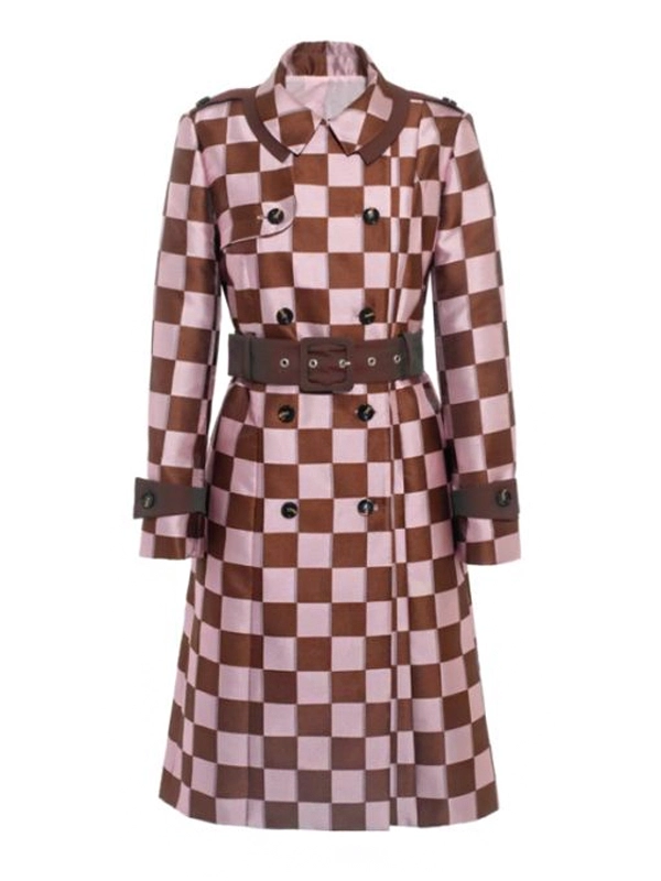 Emily In Paris S04 Lily Collins Checked Coat