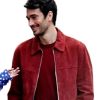 Emily in Paris S04 Marcello Red Suede Jacket