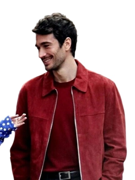 Emily in Paris S04 Marcello Red Suede Jacket