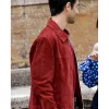 Emily in Paris S04 Marcello Red Suede Leather Jacket