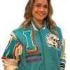 Fernanda Gentil Miami Dolphins Mashup Logo Varsity Jacket