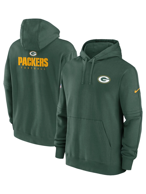 Green Bay Packers Green Sideline Club Hoodie Jackets Junction