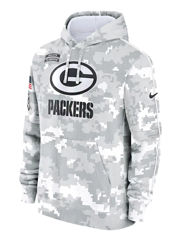 2024 Green Bay Packers Arctic Camo Salute to Service Hoodie