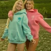 Hawaii Hibiscus Hoodie Pink Palm Puff