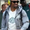 Jalen Hurts Philadelphia Eagles Grey Full ZIp Hoodie