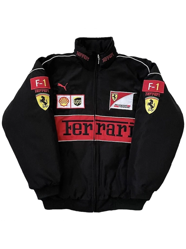 Jared Leto ferrari vintage f1 jacket black