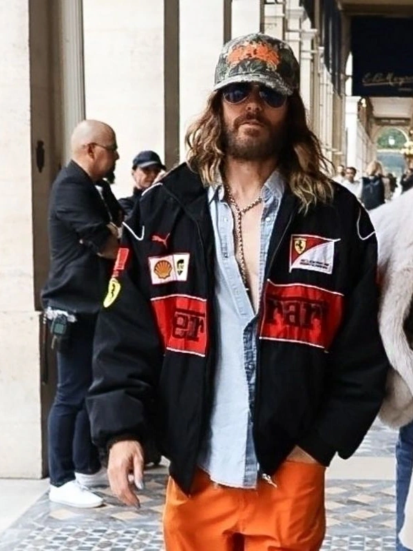 Jared Leto Vintage Ferrari F1 Jacket Black Jackets Junction