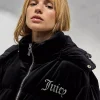 Juicy Couture Black Rosalia Hooded Puffer Jacket