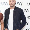 Justin Hartley Blue Suede Bomber Jacket