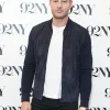 Justin Hartley Suede Bomber Jacket Blue