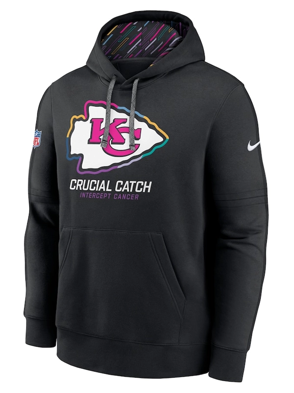 Kansas City Chiefs Crucial Catch Club Black Pullover Hoodie