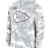 Kansas City Chiefs Nike Arctic Camo 2024 Salute to Service Club Fleece Pullover Hoodie Grey