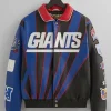 Kith x Jeff Hamilton NFL Giants Leather Varsity Jacket