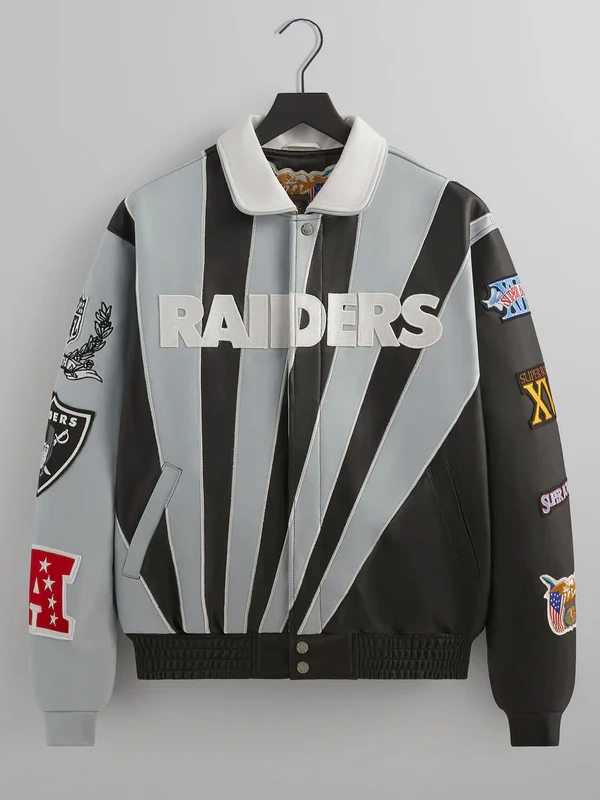 Kith x Jeff Hamilton NFL Raiders Leather Varsity Jacket