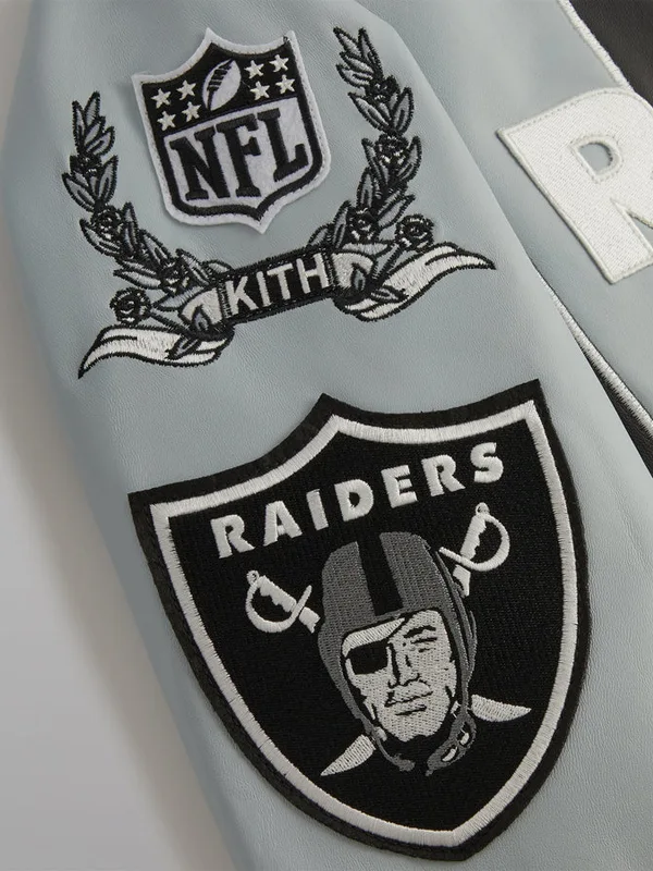 Kith x Jeff Hamilton x NFL Las Vegas Raiders Leather Varsity Jacket